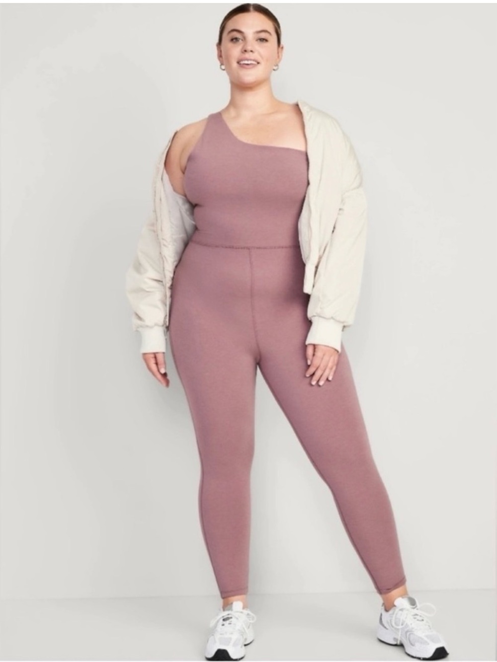 Old Navy One-Shoulder Rose-Mauve Jumpsuit